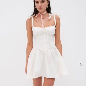 NWOT For Love and Lemons Jessie Mini Dress in White